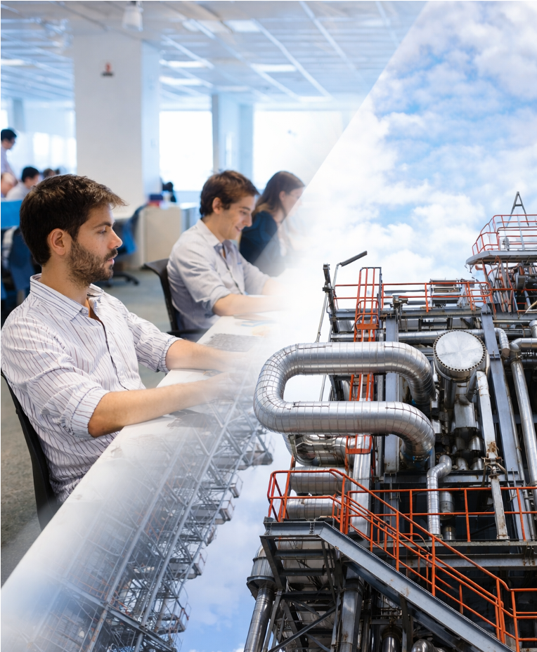 Ingenieros ambientales trabajando